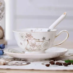 Teetassen-Set aus Keramik – elegante Kaffeetassen aus britischem Porzellan, 200 ml