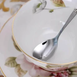 Teetassen-Set aus Keramik – elegante Kaffeetassen aus britischem Porzellan, 200 ml