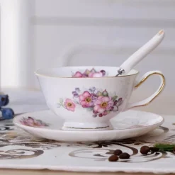 Teetassen-Set aus Keramik – elegante Kaffeetassen aus britischem Porzellan, 200 ml