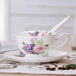 Teetassen-Set aus Keramik – elegante Kaffeetassen aus britischem Porzellan, 200 ml