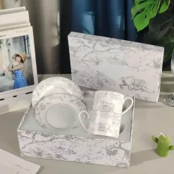 Teetassen-Set mit Dschungeltieren – Löwe-Tiger-Nachmittagstee-Kaffeetasse mit Untertasse