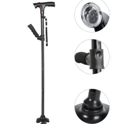 Teleskop-LED-Gehstock - Sicherheitsalarmstock