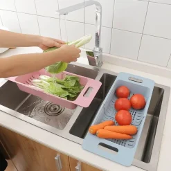 Teleskop-Spülbeckenkorb - Verstellbares Obstsieb