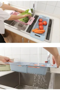 Teleskop-Spülbeckenkorb - Verstellbares Obstsieb