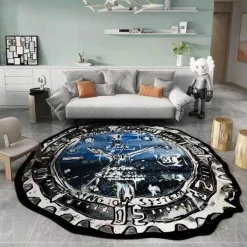 Teppich mit Ziffernblatt – Dekorative Zeitmessermatte