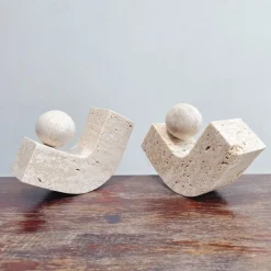 Teravon Balance Ball Stone Accent – Natural Travertine Décor