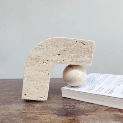 Teravon Balance Ball Stone Accent – Natural Travertine Décor
