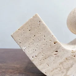 Teravon Balance Ball Stone Accent – Natural Travertine Décor