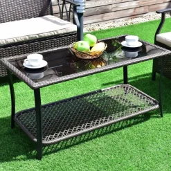 Terrassen-Sitzgruppen-Set für den Außenbereich – 4-teilige Gartenmöbel mit Kissen
