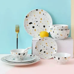 Terrazzo-Keramik-Geschirrset – Moderne Geschirrkollektion