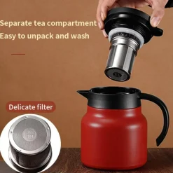 Thermal Wave Elegante Teekanne aus Edelstahl