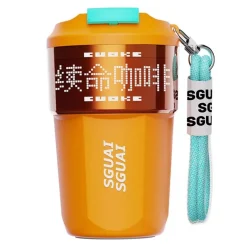 Thermosbecher aus Edelstahl mit digitalem Pixel-Design – intelligenter isolierter Reisebecher