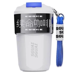 Thermosbecher aus Edelstahl mit digitalem Pixel-Design – intelligenter isolierter Reisebecher