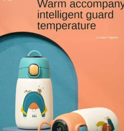 Thermosflasche für Kinder – Cartoon-Wasserflasche mit Temperaturanzeige