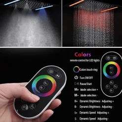 Thermostatic Rain Shower System - Massaging Waterfall Set