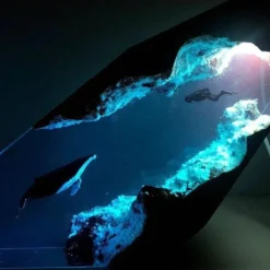 Tiefseetaucherlampe - Harz-Ozean-Dekor