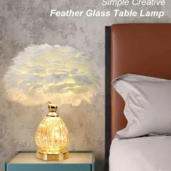 Tischlampe aus Federglas – Elegante Beleuchtung für die Inneneinrichtung