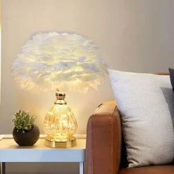 Tischlampe aus Federglas – Elegante Beleuchtung für die Inneneinrichtung