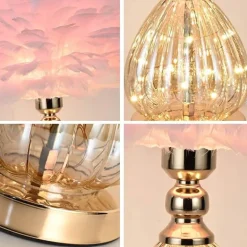Tischlampe aus Federglas – Elegante Beleuchtung für die Inneneinrichtung