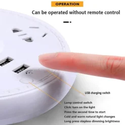 Tischlampe mit Steckdosenleiste – Schreibtischlampe mit Telefonhalter