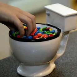 Toiletten-Kaffeetassen aus Keramik mit Handgriff – lustiges Trinkgeschirr