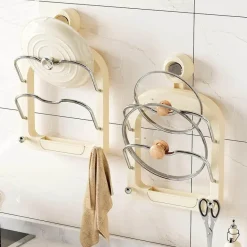 Topfdeckel-Organizer zur Wandmontage – Aufbewahrungsregal mit Saugnapf