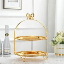 Tortenständer mit Perlen und Schleife – Elegante Dessert-Ausstellung