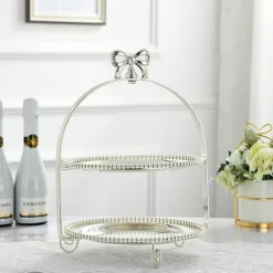 Tortenständer mit Perlen und Schleife – Elegante Dessert-Ausstellung