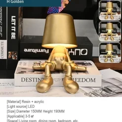 Touch-Lade-Schreibtischlampe - Golden Man Design