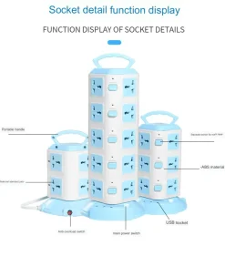 Tower Überspannungsschutz-Steckdosenleiste - Vertikales Design Mehrere Steckdosen