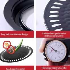 Tragbare antihaftbeschichtete koreanische BBQ-Grillpfanne – leicht zu reinigendes Kochwerkzeug