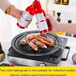 Tragbare antihaftbeschichtete koreanische BBQ-Grillpfanne – leicht zu reinigendes Kochwerkzeug