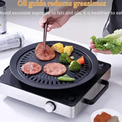 Tragbare antihaftbeschichtete koreanische BBQ-Grillpfanne – leicht zu reinigendes Kochwerkzeug