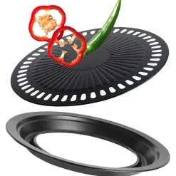 Tragbare antihaftbeschichtete koreanische BBQ-Grillpfanne – leicht zu reinigendes Kochwerkzeug