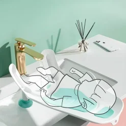 Tragbare Babybadewanne – Duschbecken mit Saugnapf für einfaches Baden