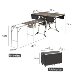 Tragbare Campingküche – Faltbare Outdoor-Kochstation