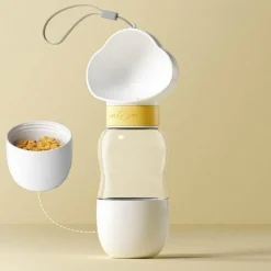 Tragbare Haustier-Wasserflasche - 2-in-1-Reise-Futterspender