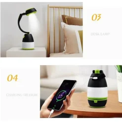 Tragbare 3-in-1-LED-Campinglaterne für Outdoor-Abenteuer