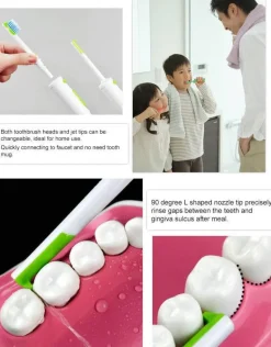 Tragbare 2-in-1-Zahnbürste mit Munddusche – Zahnpflegegerät für unterwegs