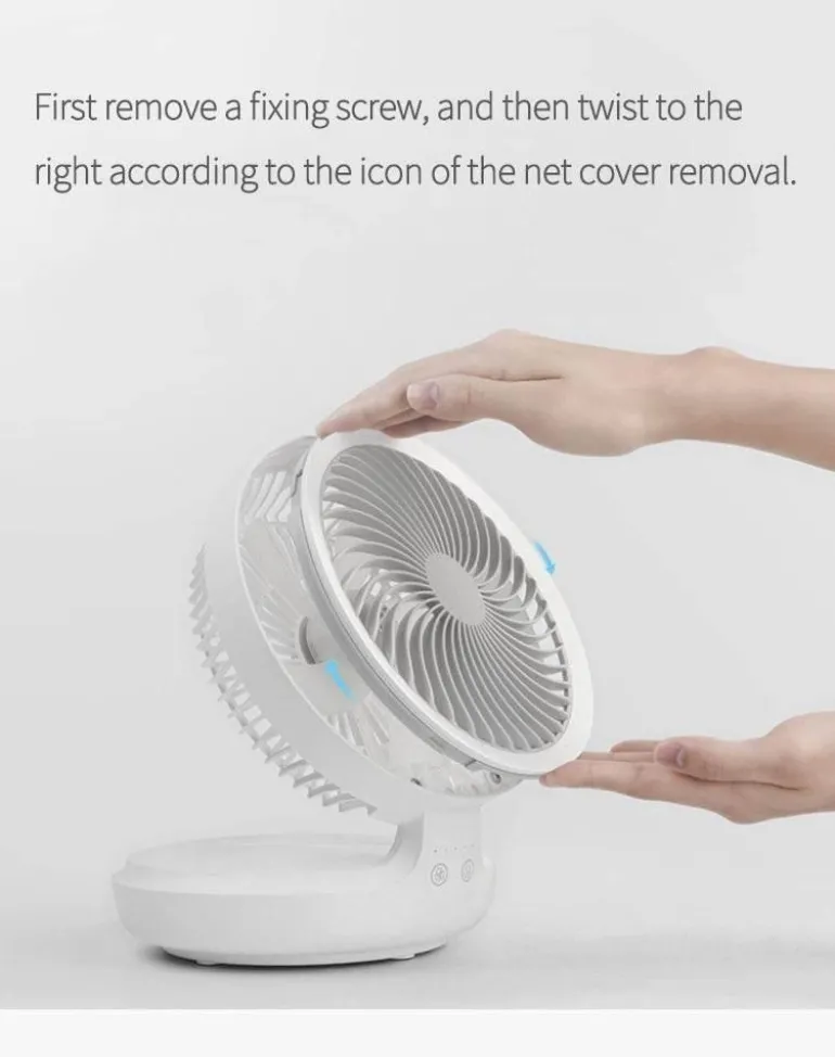 Tragbare kabellose faltbare Ventilator-Nachtlampe