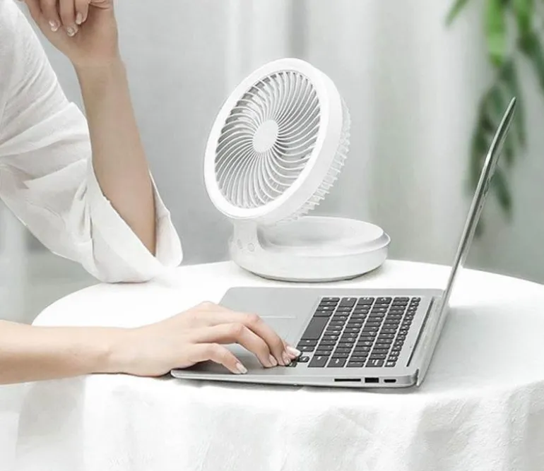 Tragbare kabellose faltbare Ventilator-Nachtlampe