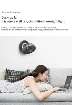 Tragbare kabellose faltbare Ventilator-Nachtlampe