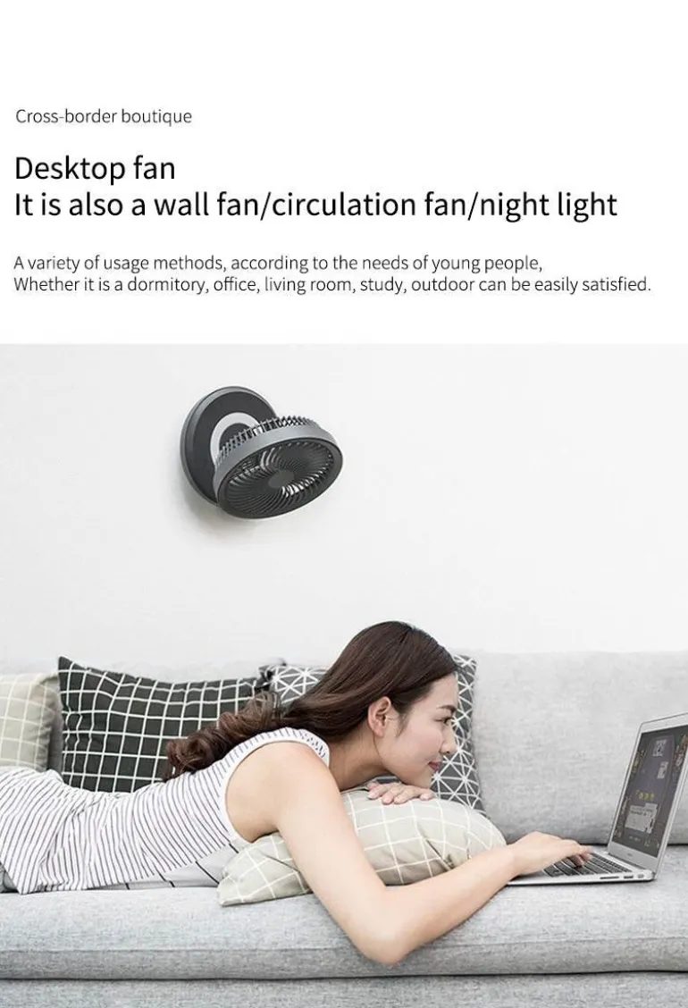 Tragbare kabellose faltbare Ventilator-Nachtlampe