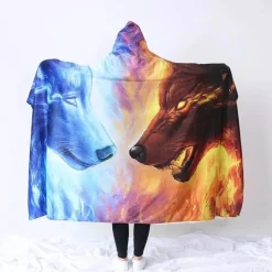 Tragbare Kapuzendecke mit Eis und Feuer in 3D