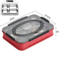 Tragbare Lunchbox aus Edelstahl – auslaufsicherer Lebensmittelbehälter