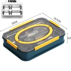 Tragbare Lunchbox aus Edelstahl – auslaufsicherer Lebensmittelbehälter