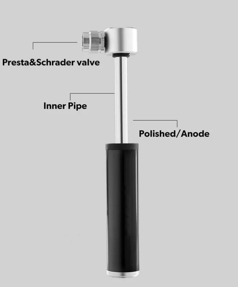 Tragbare Mini-Fahrradpumpe aus Aluminium – kompakte Fahrradluftpumpe