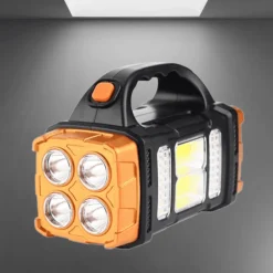 Tragbare Solar-Powerbank mit LED-Taschenlampe – Ladegerät für den Außenbereich