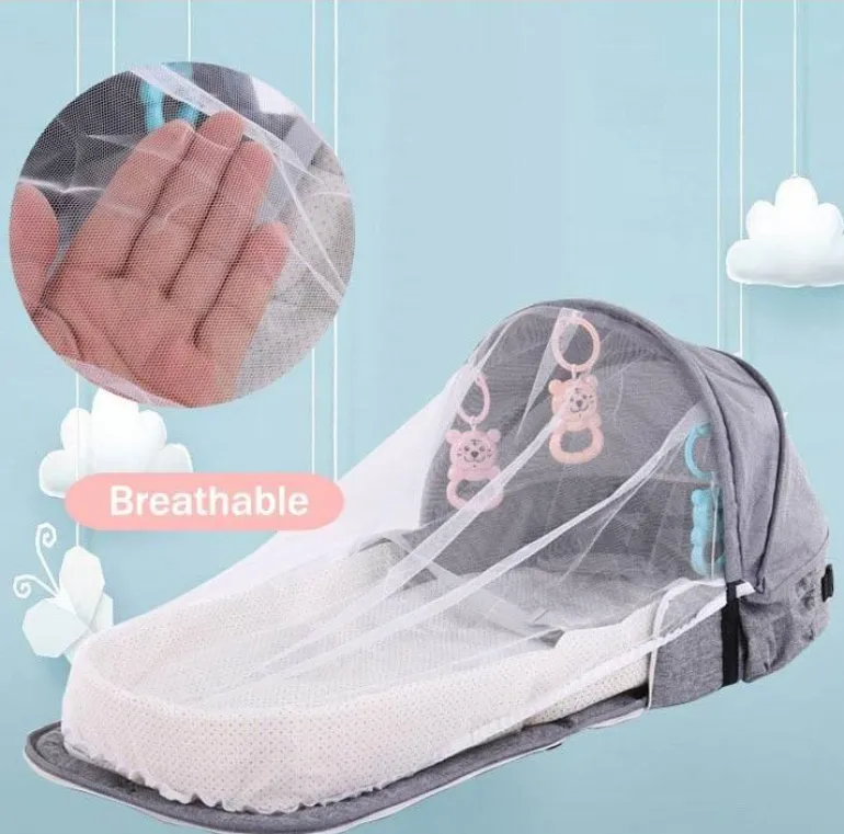 Tragbarer Babybett-Rucksack - Faltbares Reisenest