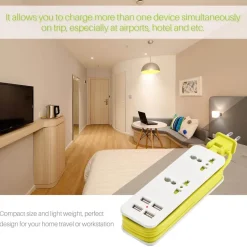 Tragbarer Überspannungsschutz für unterwegs – Kompakte Steckdose mit USB-Anschlüssen